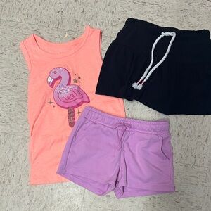 Flamingo Tank and Shorts Set Black skort size 4t Cat & Jack